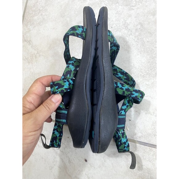 Chaco Sandals Kids Sz 4 Unisex Blue Green Hiking Water Camping - Picture 6 of 9
